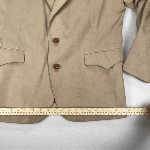 Vintage 70s Farah of Texas Blazer 44R Faux Suede Western Yoke Cowboy Rockabilly - Picture 8 of 12